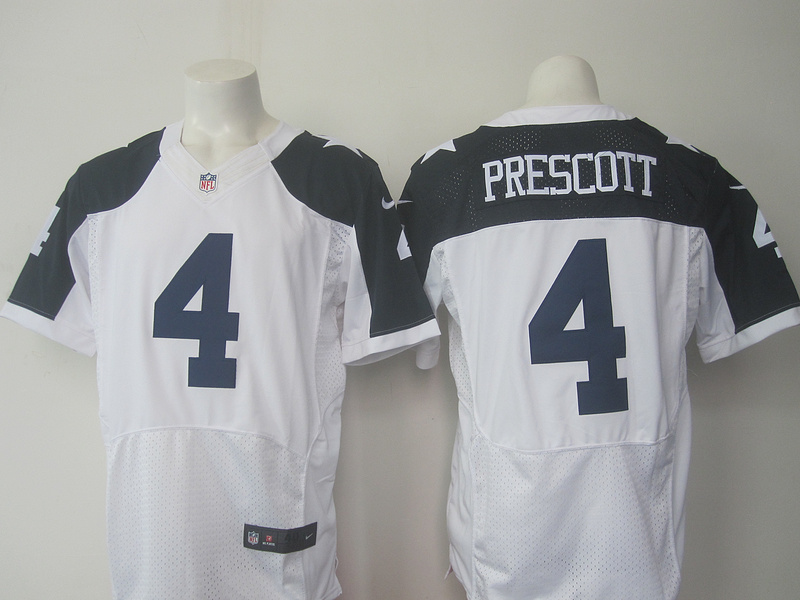 Dallas cowboys 4 Prescott White Thanksgiving Nike Elite Jersey